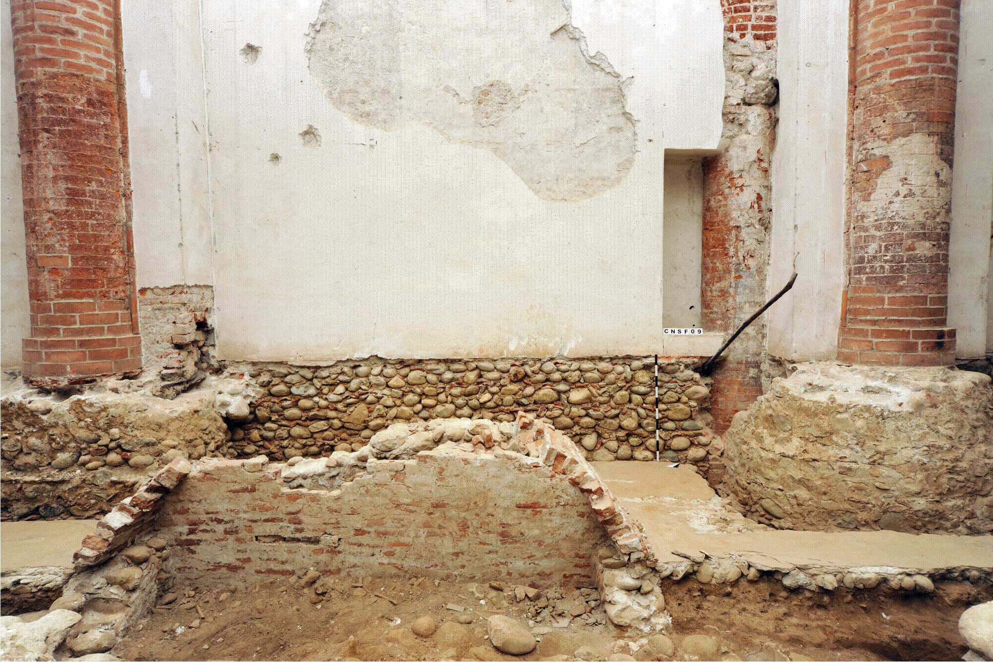 Northern wall of the fifteenth-century church — elevation