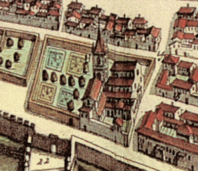 The convent complex in the representation of the Theatrum Sabaudiae (1682)