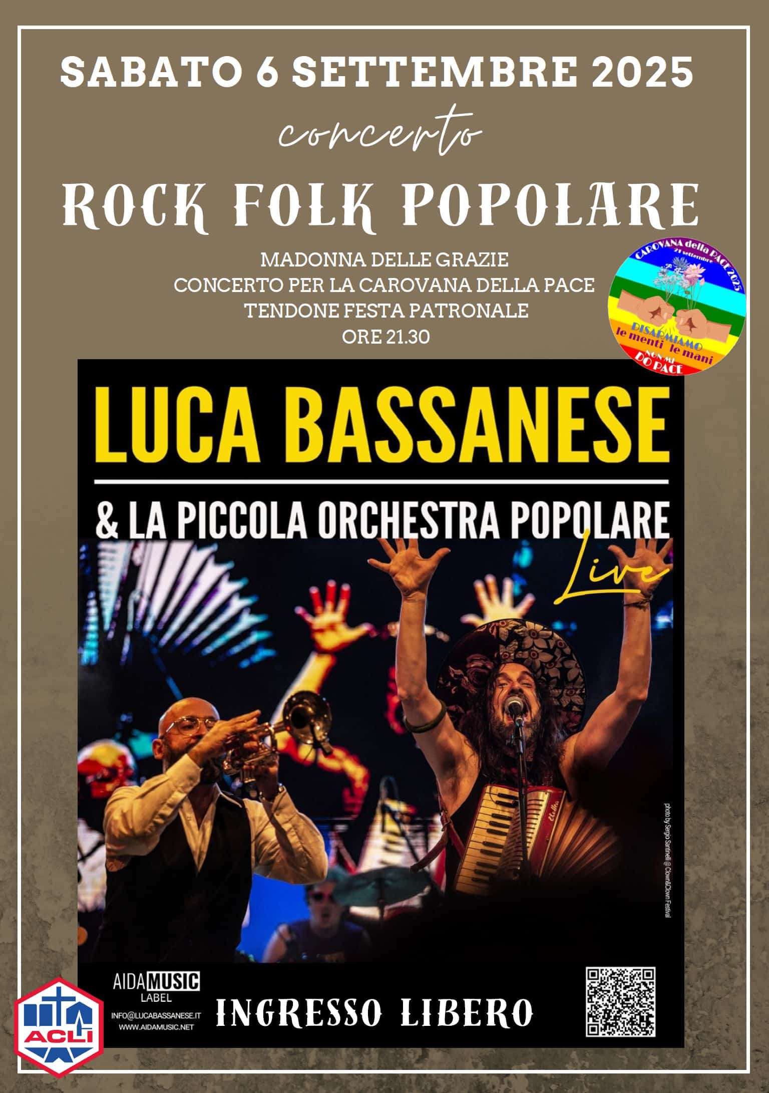 CONCERTO PER LA PACE. LUCA BASSANESE e la Piccola Orchestra Popolare