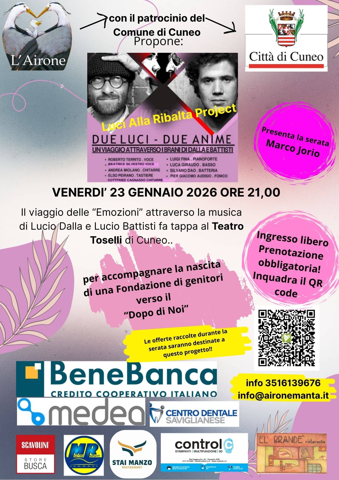 “Luci Alla Ribalta Project” Tributo a Lucio Dalla e Lucio Battisti