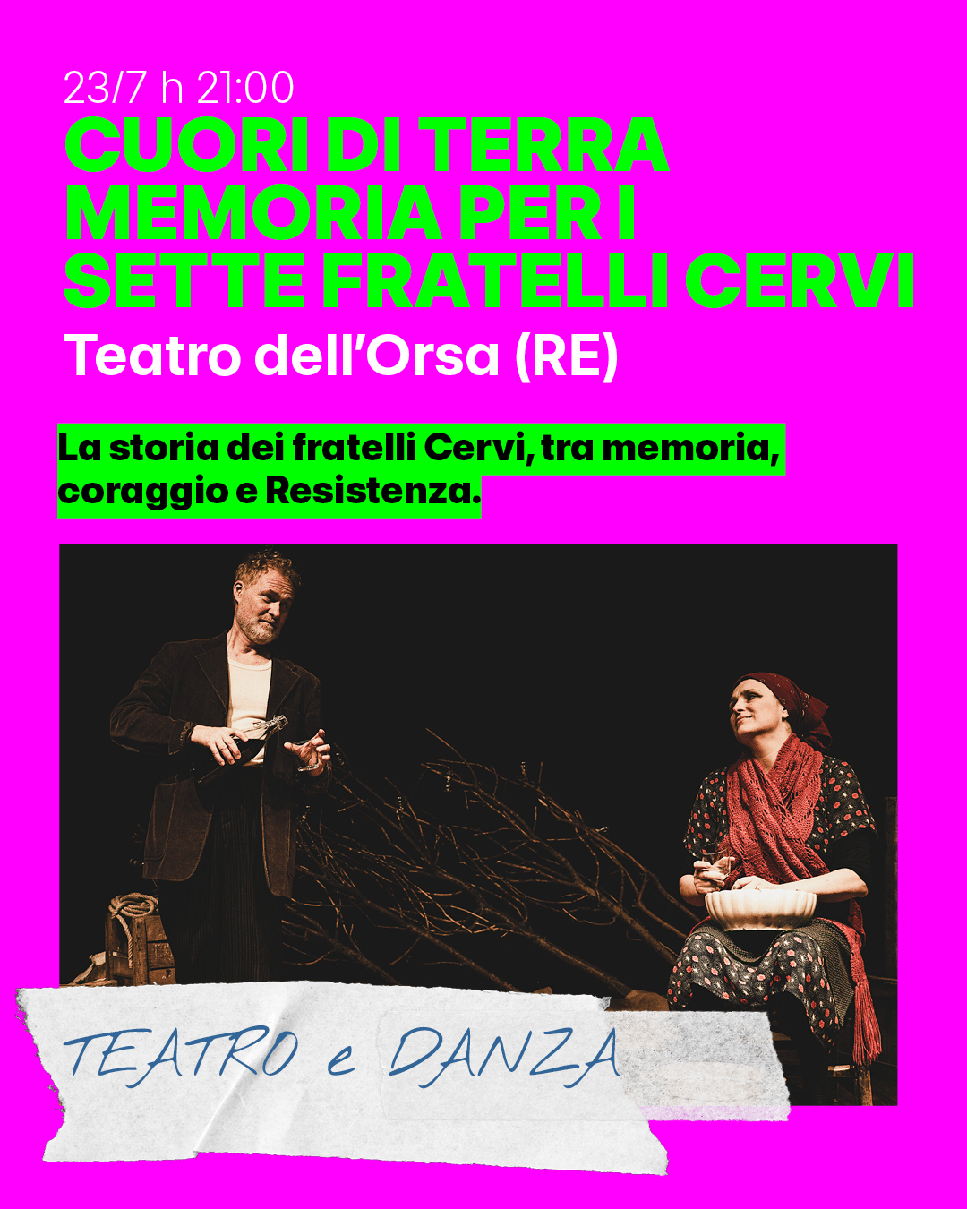 CŒURS DE LA TERRE : À LA MÉMOIRE DES SEPT FRÈRES CERVI - Teatro dell'Orsa CŒURS DE LA TERRE : À LA MÉMOIRE DES SEPT FRÈRES CERVI - Teatro dell'Orsa