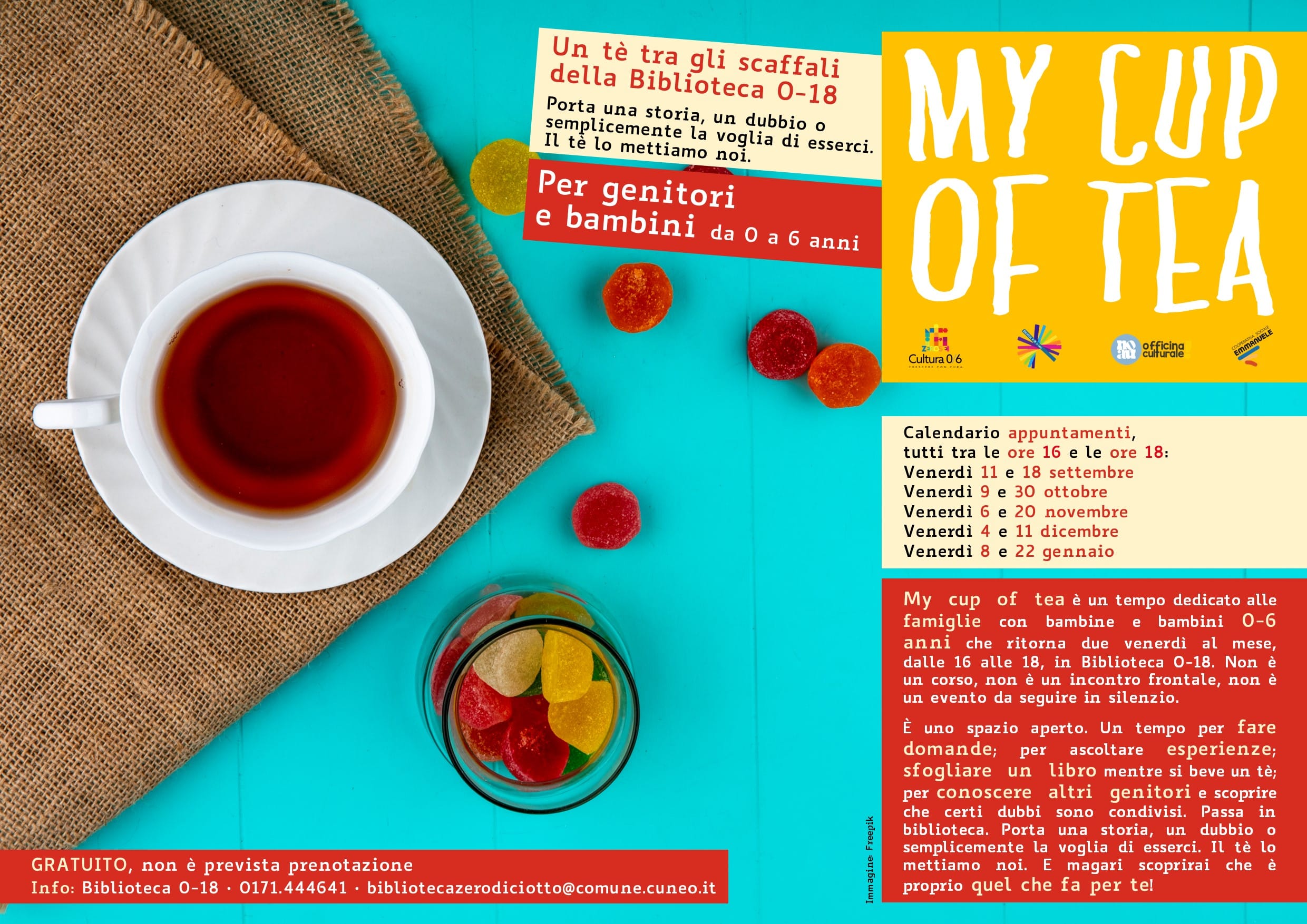 My cup of tea, 9 ottobre | per genitori e bambini da 0 a 6 anni